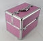 Multi Color Diamond ABS Aluminum Makeup Train Box , Protable Cosmetic Vanity Case